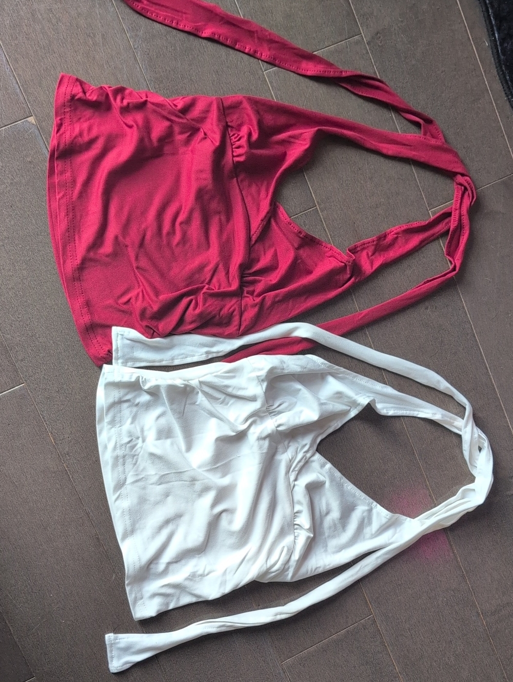 Women’s Sleeveless Halter/ Crop Tops. Red & White. 2 For $14
